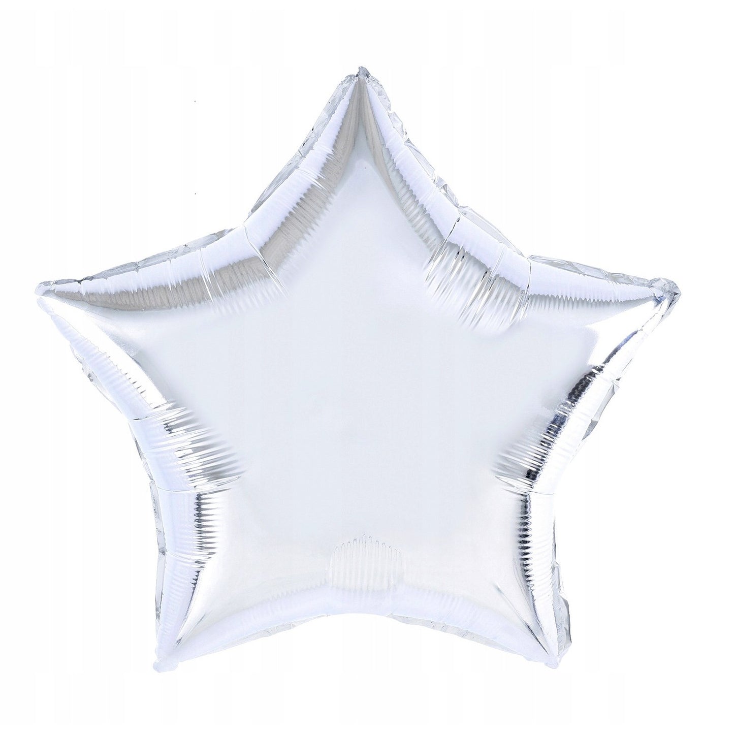 Balon din Folie Metalizata, Figurina Stea, Model Simplu, Tematica Aniversare, 40 cm, Ambalaj Individual, Pai Inclus, Umflare cu Aer sau Heliu, Argintiu