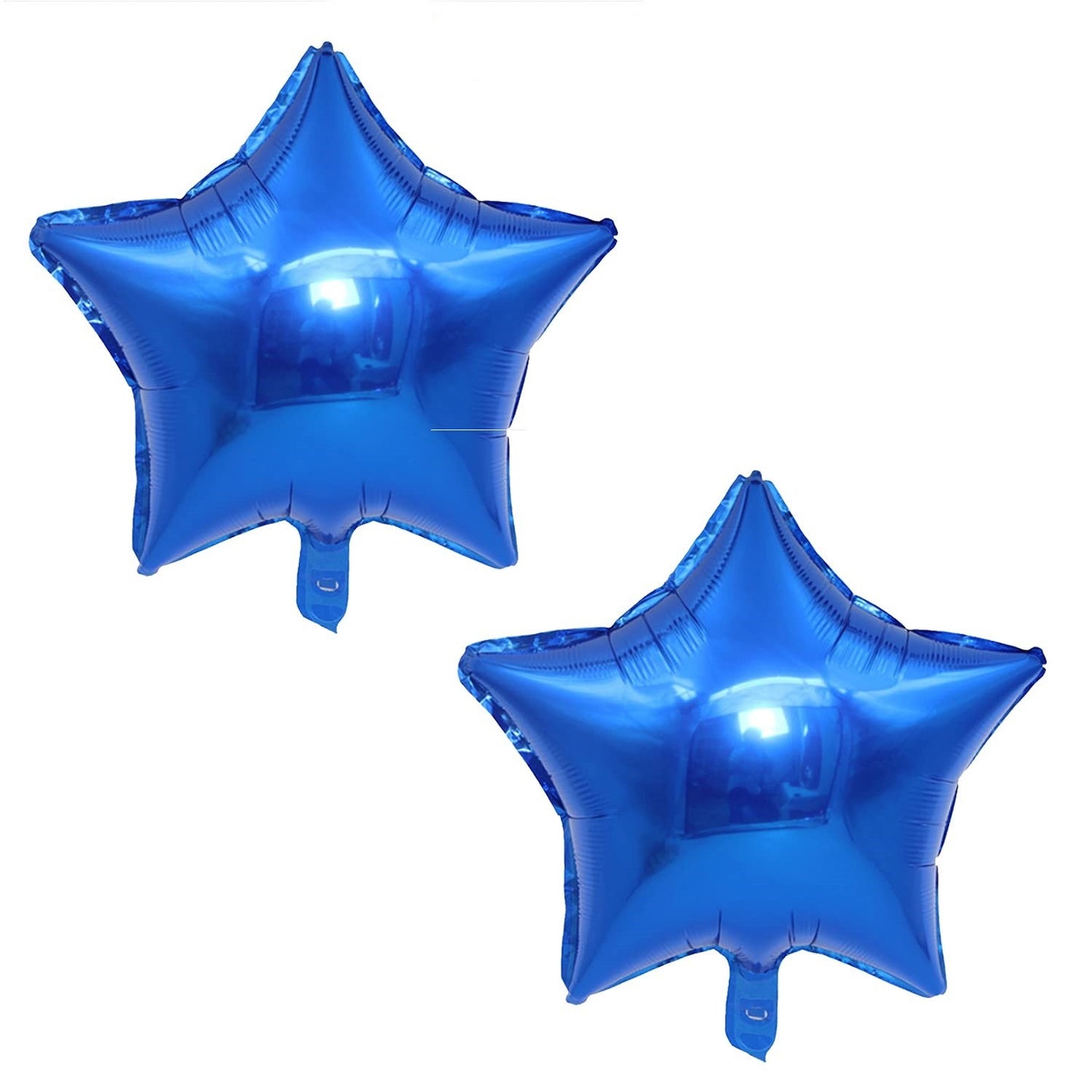 Balon din Folie Metalizata, Figurina Stea, Model Simplu, Tematica Aniversare, 40 cm, Ambalaj Individual, Pai Inclus, Umflare cu Aer sau Heliu, Albastru
