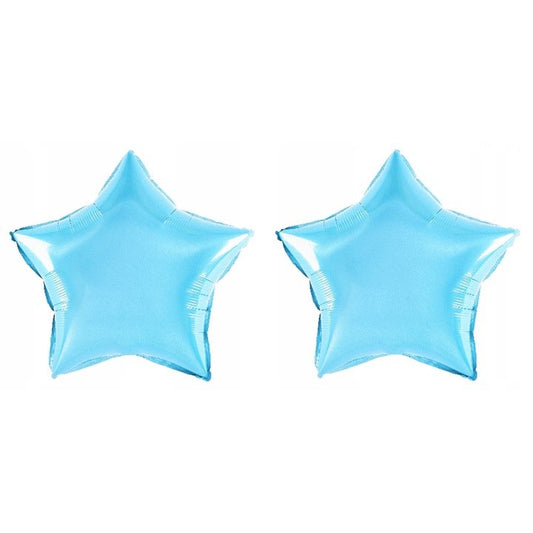 Balon din Folie Metalizata, Figurina Stea, Model Simplu, Tematica Aniversare, 40 cm, Ambalaj Individual, Pai Inclus, Umflare cu Aer sau Heliu, Bleu