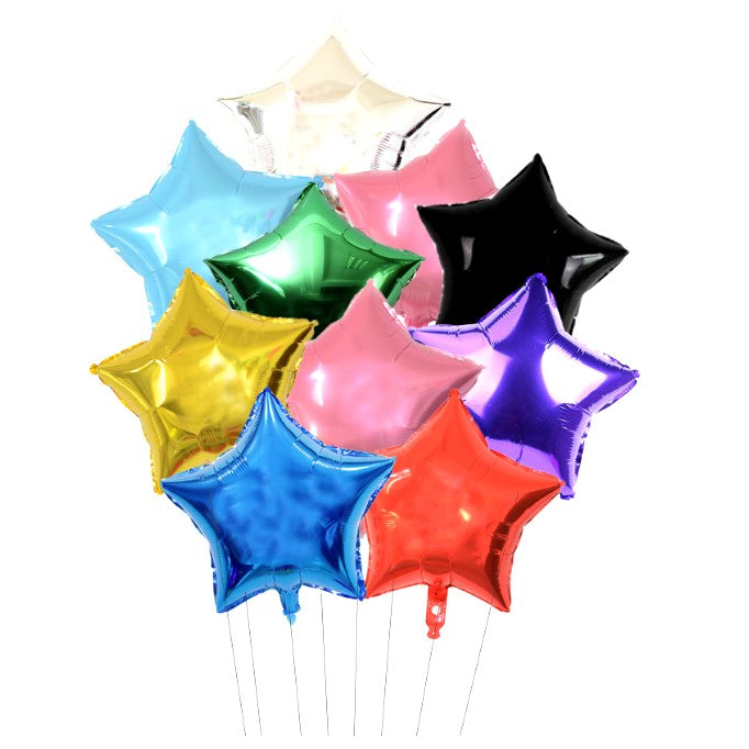 Balon din Folie Metalizata, Figurina Stea, Model Simplu, Tematica Aniversare, 40 cm, Ambalaj Individual, Pai Inclus, Umflare cu Aer sau Heliu, Albastru