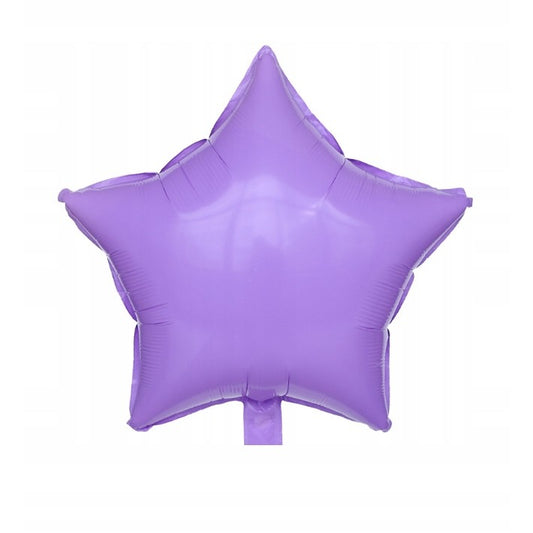 Balon din Folie Metalizata, Figurina Stea, Model Simplu, Tematica Aniversare, 40 cm, Ambalaj Individual, Pai Inclus, Umflare cu Aer sau Heliu, Mov