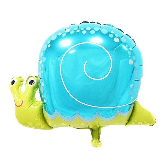 Balon din Folie Metalizata, Figurina Melc, Tema Animalute, 30 cm, Ambalaj Individual, Pai Inclus, Umflare cu Aer sau Heliu, Albastru