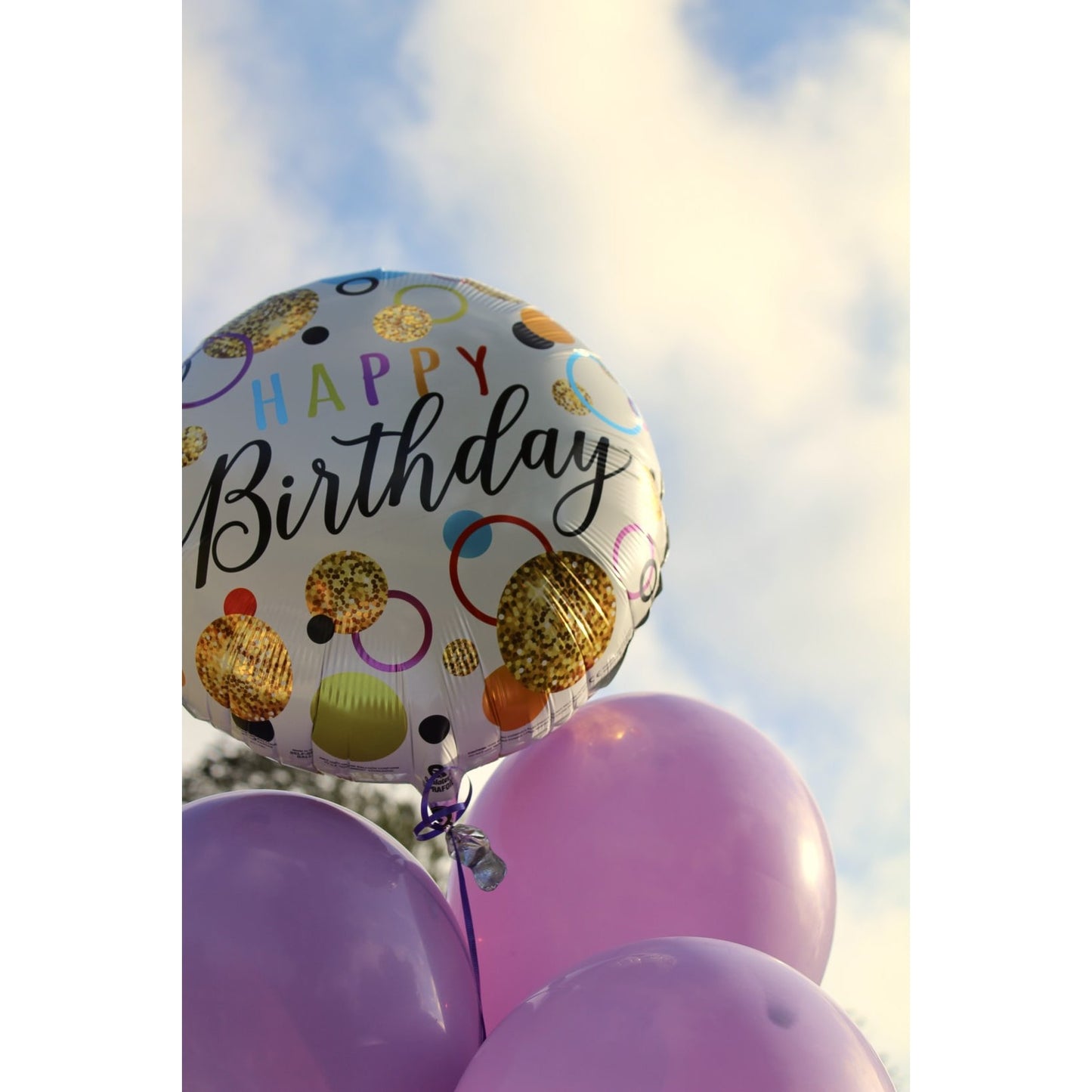 Balon din Folie Metalizata, Figurine, Model 6, Happy Birthday, Tematica Aniversare, 45 cm, Ambalaj Individual, Pai Inclus, Umflare cu Aer sau Heliu, Multicolor