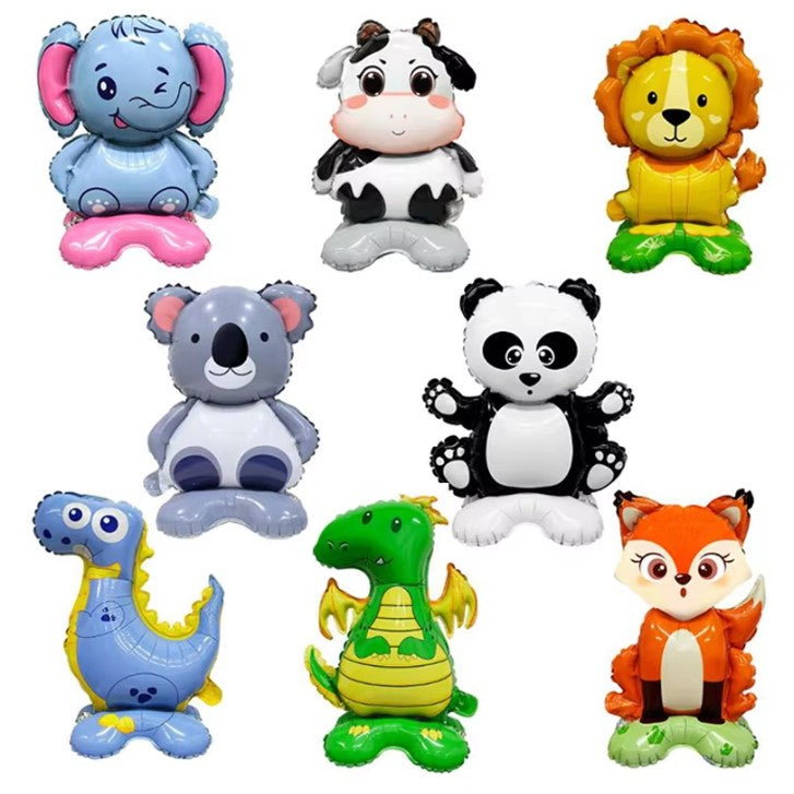 Balon din Folie Metalizata, Mini Figurine Animalute, Model Koala, Tematica Aniversare, 38x58 cm, Ambalaj Individual, Pai Inclus, Umflare cu Aer sau Heliu, Multicolor