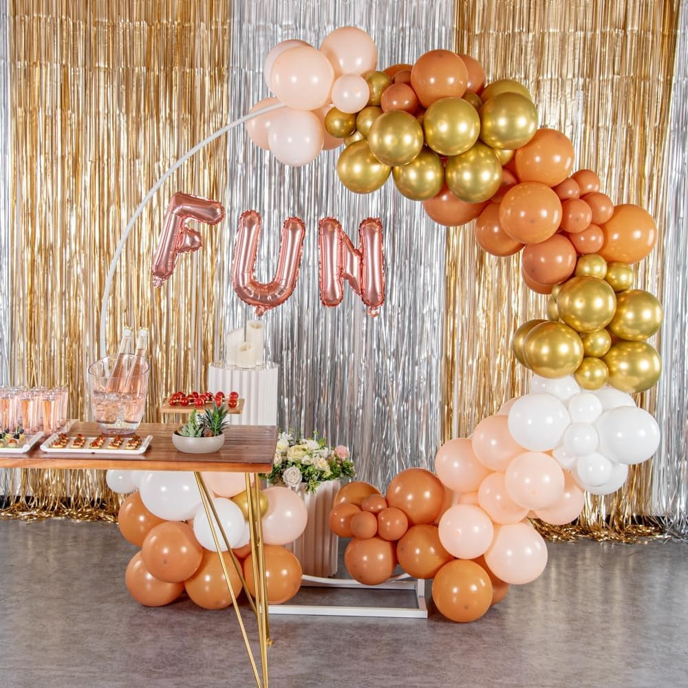 Balon Folie Metalizata Litera F, 40 cm, Umflati cu Heliu sau Aer, Ambalaj Individual, Pai inclus, Rose Gold