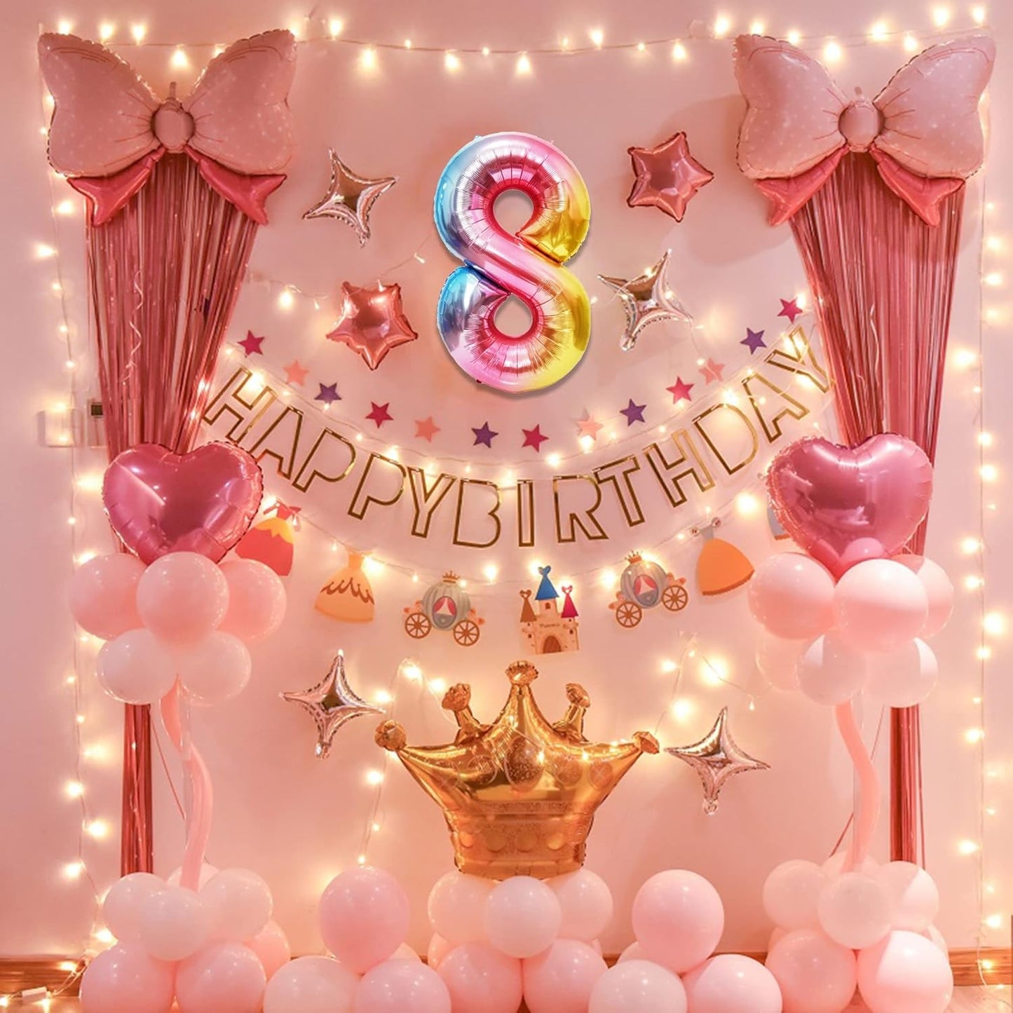 Balon din Folie Metalizata Gradient, Figurina Cifra, Tema Aniversare 100 cm, Ambalaj Individual, Pai inclus, Umflare cu Aer sau Heliu, Multicolor, Cifra 8