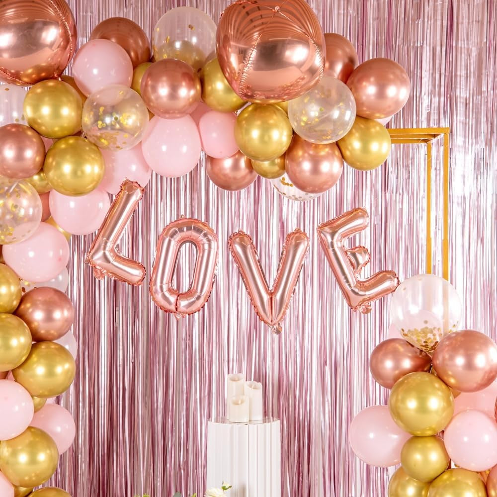 Balon Folie Metalizata Litera L, 40 cm, Umflati cu Heliu sau Aer, Ambalaj Individual, Pai inclus, Rose Gold