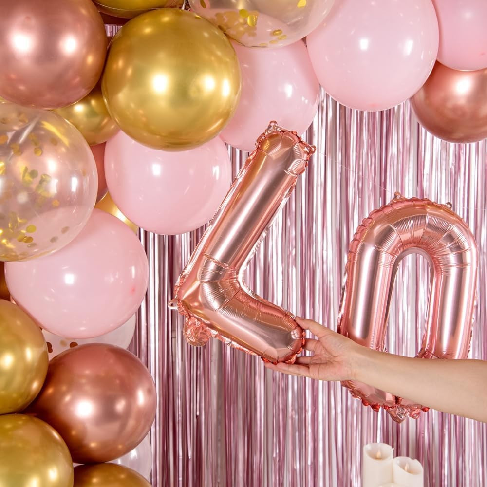 Balon Folie Metalizata Litera L, 40 cm, Umflati cu Heliu sau Aer, Ambalaj Individual, Pai inclus, Rose Gold