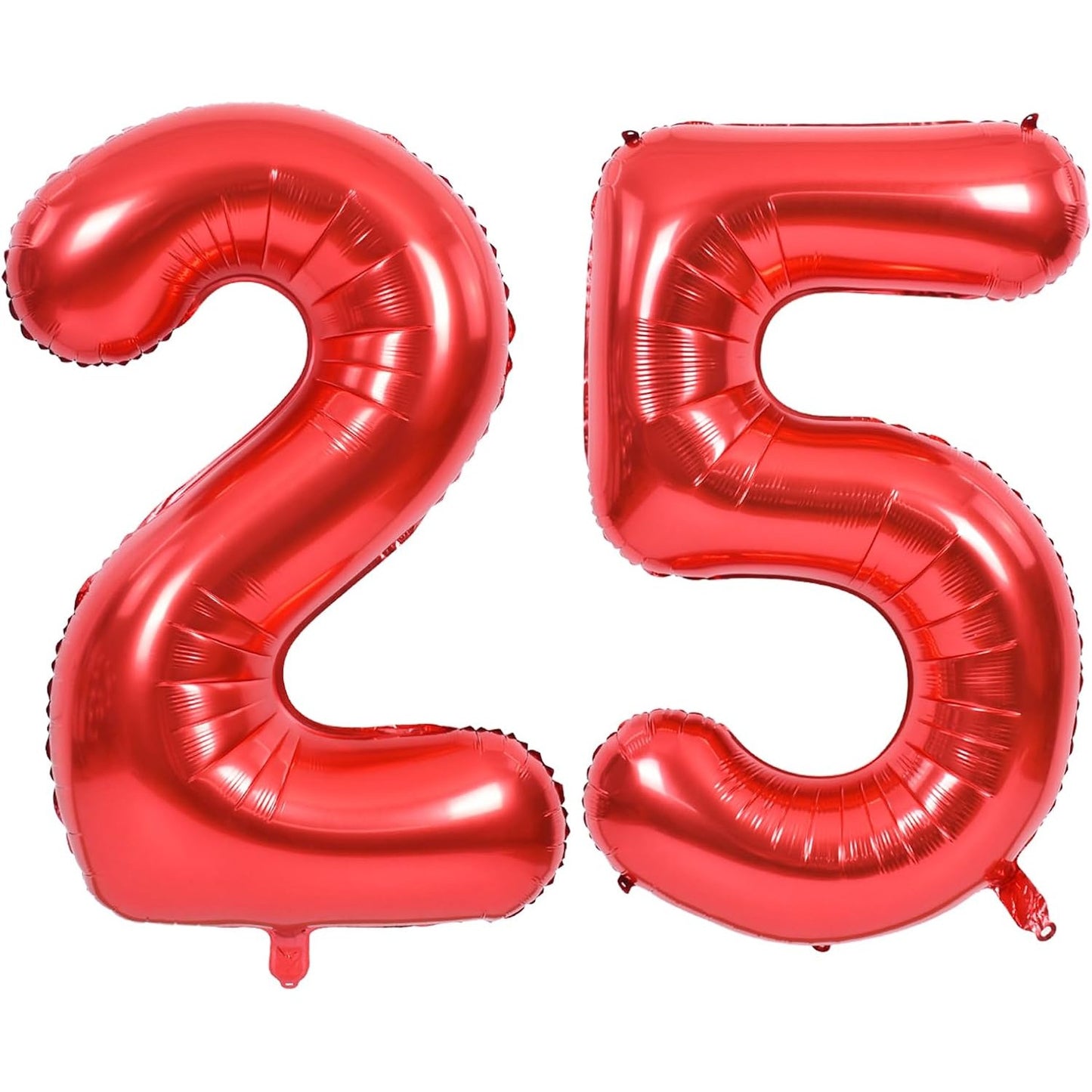 Balon din Folie Metalizata, Figurina Cifra, Tema Aniversare 40 cm, Ambalaj Individual, Pai inclus, Umflare cu Aer sau Heliu, Rosu, Cifra 2