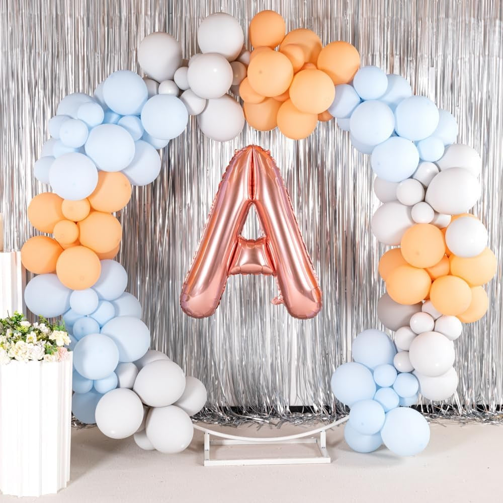 Balon Folie Metalizata Litera A, 100 cm, Umflati cu Heliu sau Aer, Ambalaj Individual, Pai inclus, Rose Gold