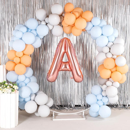 Balon Folie Metalizata Litera A, 100 cm, Umflati cu Heliu sau Aer, Ambalaj Individual, Pai inclus, Rose Gold