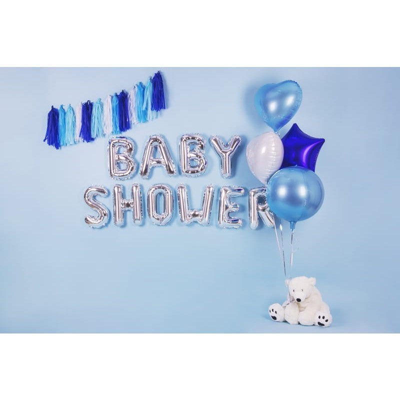 Balon Folie Metalizata Litera B, 40 cm, Umflati cu Heliu sau Aer, Ambalaj Individual, Pai inclus, Argintiu