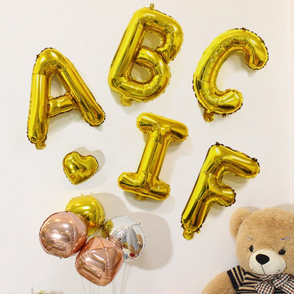 Balon Folie Metalizata Litera C, 40 cm, Umflati cu Heliu sau Aer, Ambalaj Individual, Pai inclus, Auriu