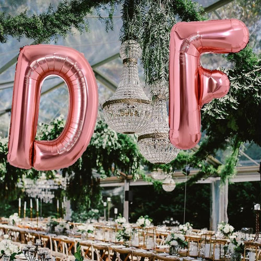 Balon Folie Metalizata Litera D, 100 cm, Umflati cu Heliu sau Aer, Ambalaj Individual, Pai inclus, Rose Gold
