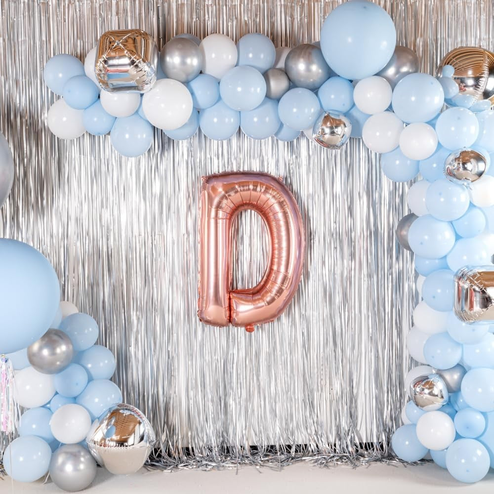 Balon Folie Metalizata Litera D, 100 cm, Umflati cu Heliu sau Aer, Ambalaj Individual, Pai inclus, Rose Gold
