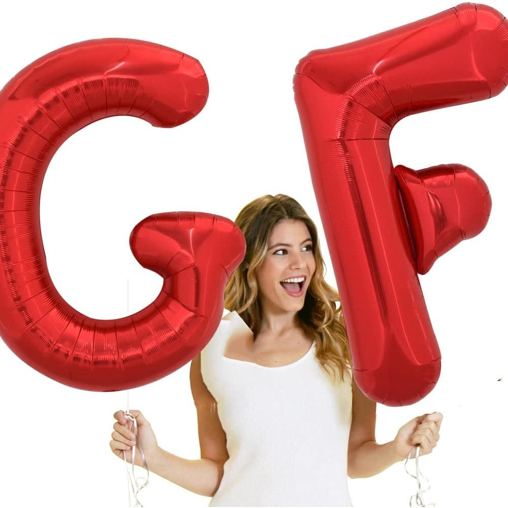 Balon Folie Metalizata Litera G, 40 cm, Umflati cu Heliu sau Aer, Ambalaj Individual, Pai inclus, Rosu