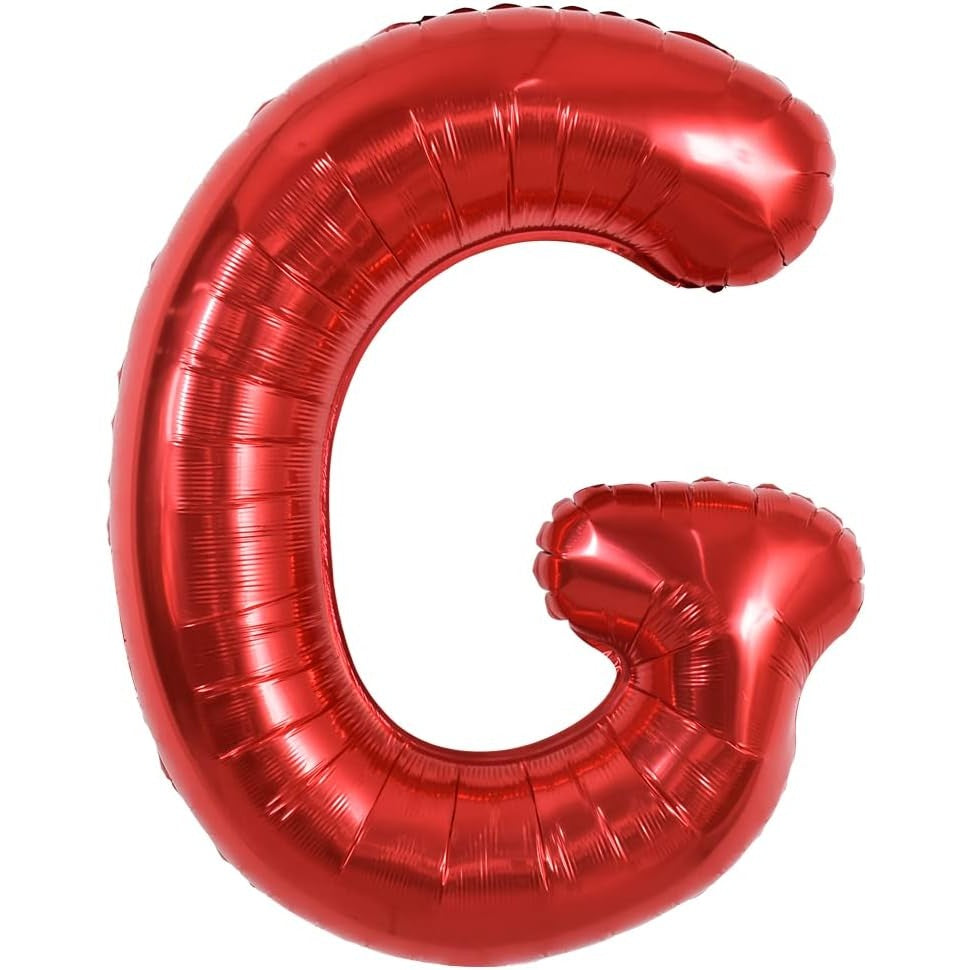 Balon Folie Metalizata Litera G, 40 cm, Umflati cu Heliu sau Aer, Ambalaj Individual, Pai inclus, Rosu