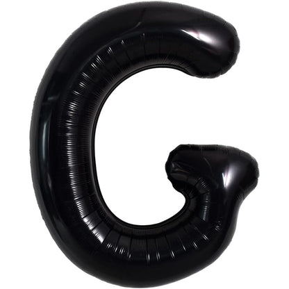 Balon Folie Metalizata Litera G, 40 cm, Umflati cu Heliu sau Aer, Ambalaj Individual, Pai inclus, Negru