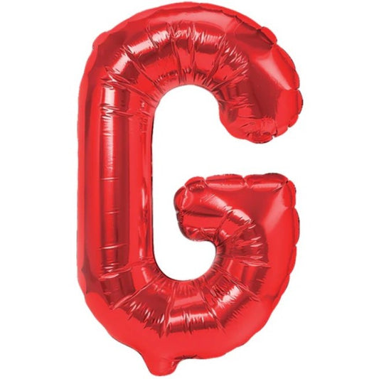 Balon Folie Metalizata Litera G, 40 cm, Umflati cu Heliu sau Aer, Ambalaj Individual, Pai inclus, Rosu