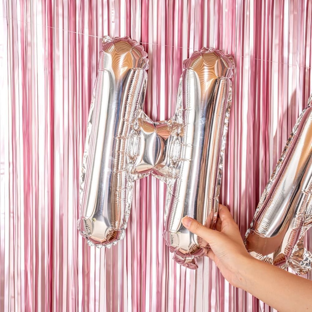 Balon Folie Metalizata Litera H, 40 cm, Umflati cu Heliu sau Aer, Ambalaj Individual, Pai inclus, Argintiu