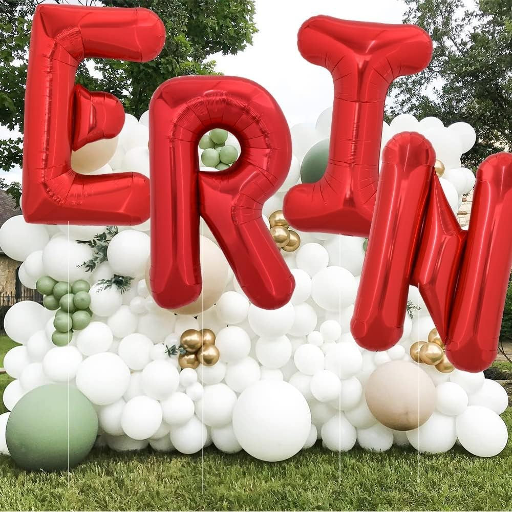 Balon Folie Metalizata Litera I, 40 cm, Umflati cu Heliu sau Aer, Ambalaj Individual, Pai inclus, Rosu