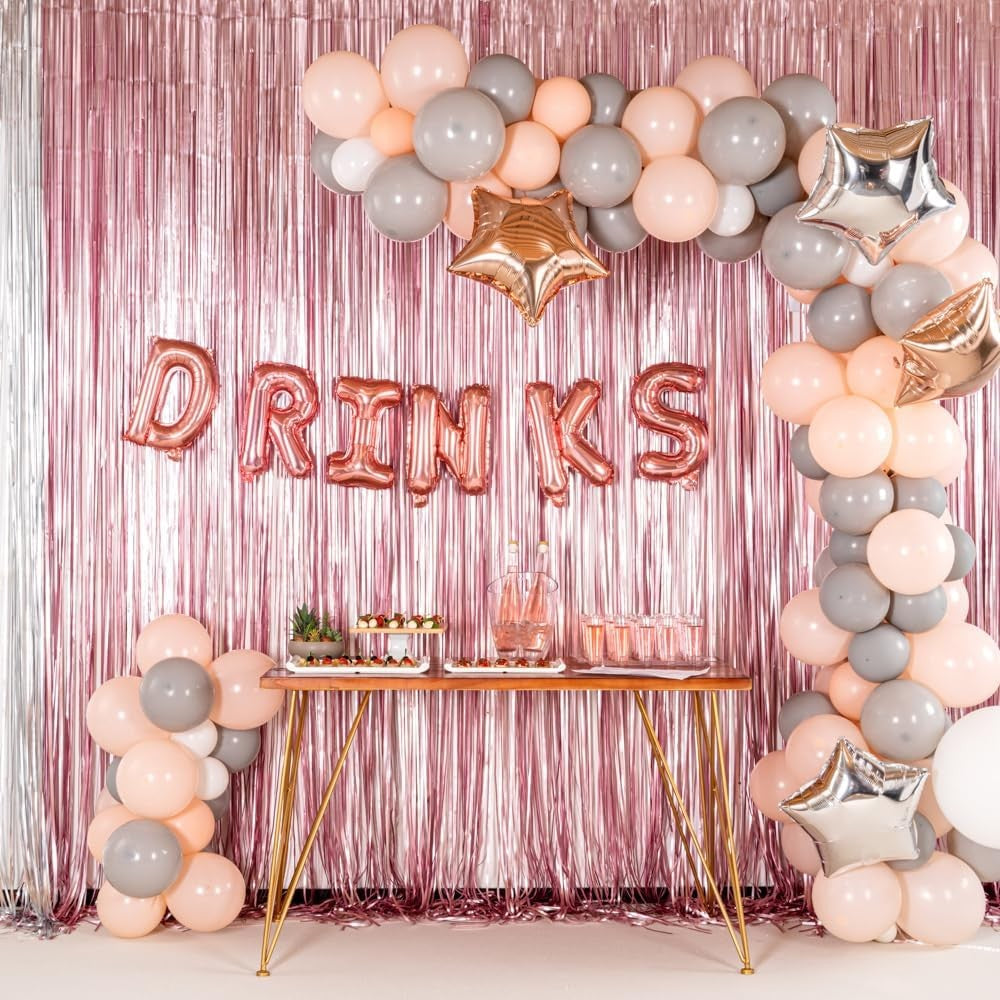 Balon Folie Metalizata Litera I, 40 cm, Umflati cu Heliu sau Aer, Ambalaj Individual, Pai inclus, Rose Gold