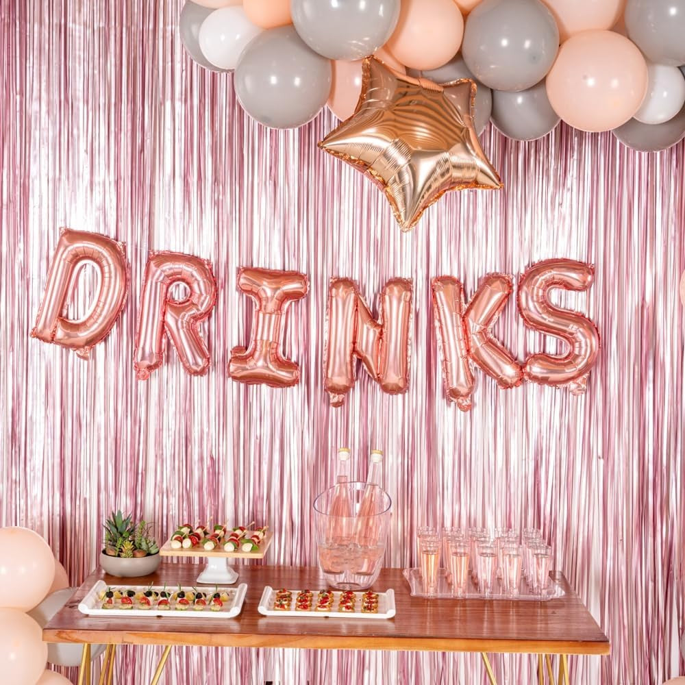Balon Folie Metalizata Litera I, 40 cm, Umflati cu Heliu sau Aer, Ambalaj Individual, Pai inclus, Rose Gold