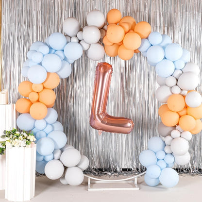 Balon Folie Metalizata Litera L, 80 cm, Umflati cu Heliu sau Aer, Ambalaj Individual, Pai inclus, Rose Gold