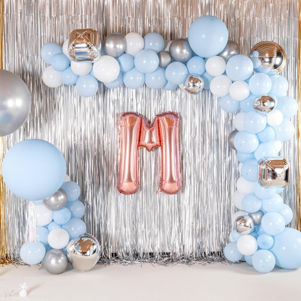 Balon Folie Metalizata Litera M, 80 cm, Umflati cu Heliu sau Aer, Ambalaj Individual, Pai inclus, Rose Gold