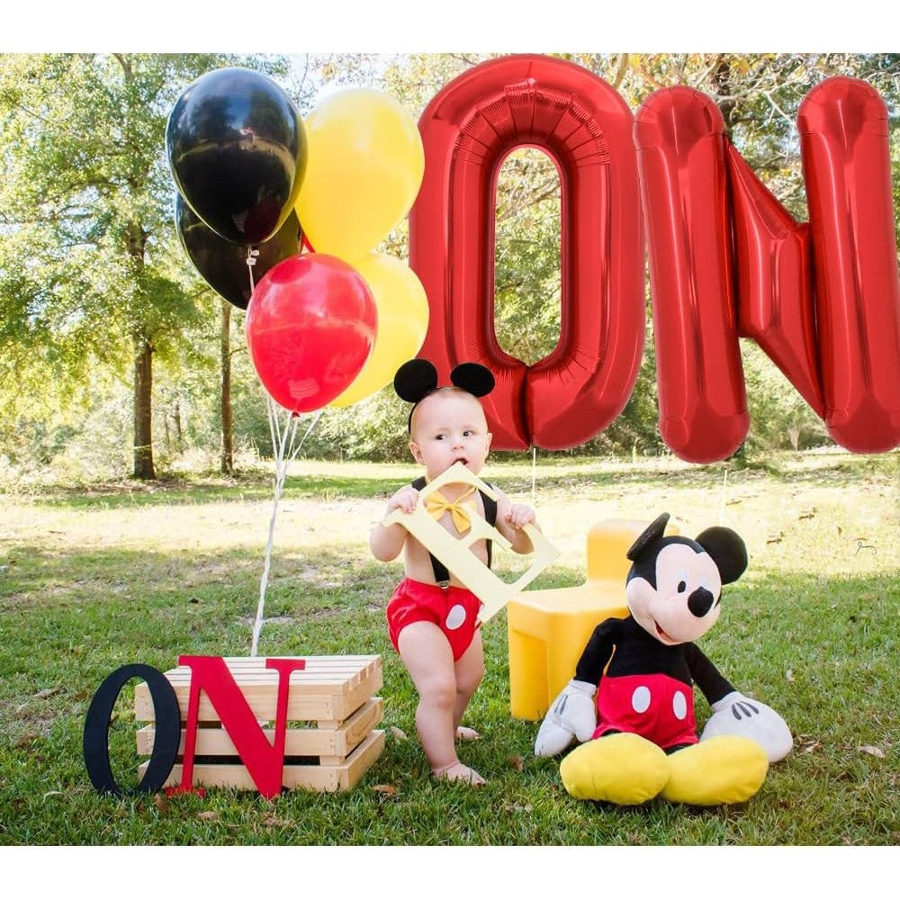 Balon Folie Metalizata Litera N, 40 cm, Umflati cu Heliu sau Aer, Ambalaj Individual, Pai inclus, Rosu