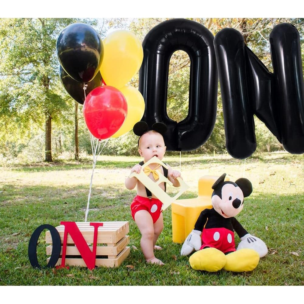 Balon Folie Metalizata Litera N, 40 cm, Umflati cu Heliu sau Aer, Ambalaj Individual, Pai inclus, Negru