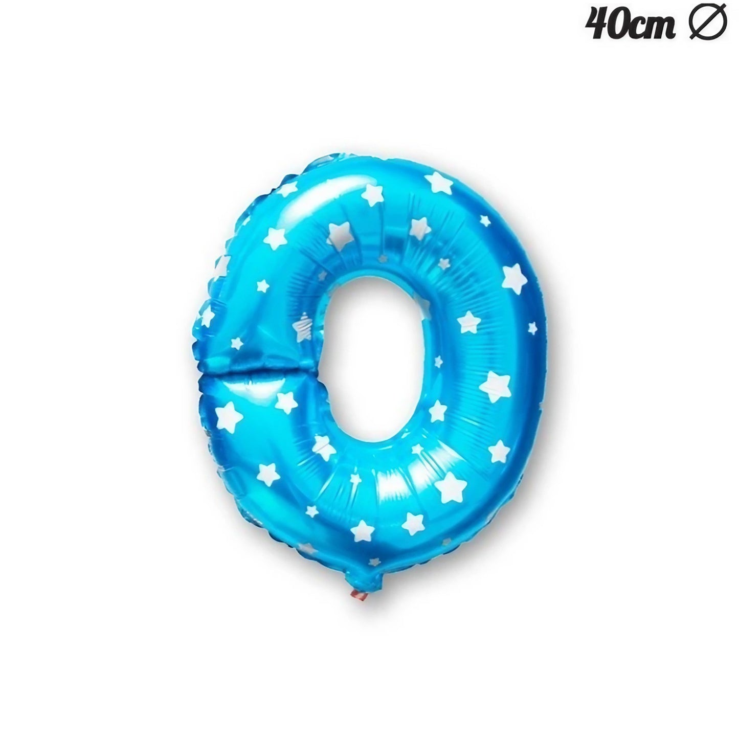 Balon Folie Metalizata Litera O, 40 cm, Cu Imprimeu Stelute, Umflati cu Heliu sau Aer, Ambalaj Individual, Pai inclus, Albastru