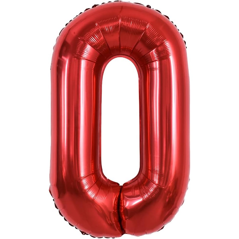 Balon Folie Metalizata Litera O, 40 cm, Umflati cu Heliu sau Aer, Ambalaj Individual, Pai inclus, Rosu