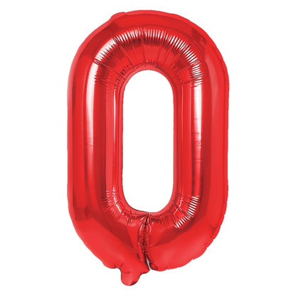 Balon Folie Metalizata Litera O, 40 cm, Umflati cu Heliu sau Aer, Ambalaj Individual, Pai inclus, Rosu