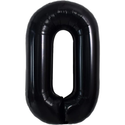 Balon Folie Metalizata Litera O, 40 cm, Umflati cu Heliu sau Aer, Ambalaj Individual, Pai inclus, Negru