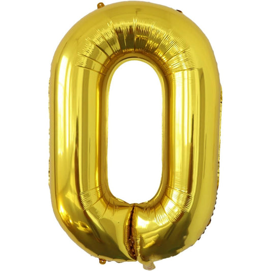 Balon Folie Metalizata Litera O, 80 cm, Umflati cu Heliu sau Aer, Ambalaj Individual, Pai inclus, Auriu