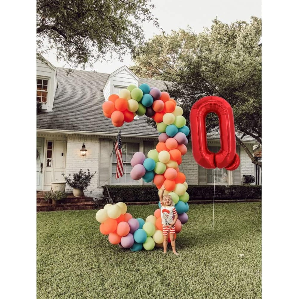 Balon Folie Metalizata Litera Q, 40 cm, Umflati cu Heliu sau Aer, Ambalaj Individual, Pai inclus, Rosu