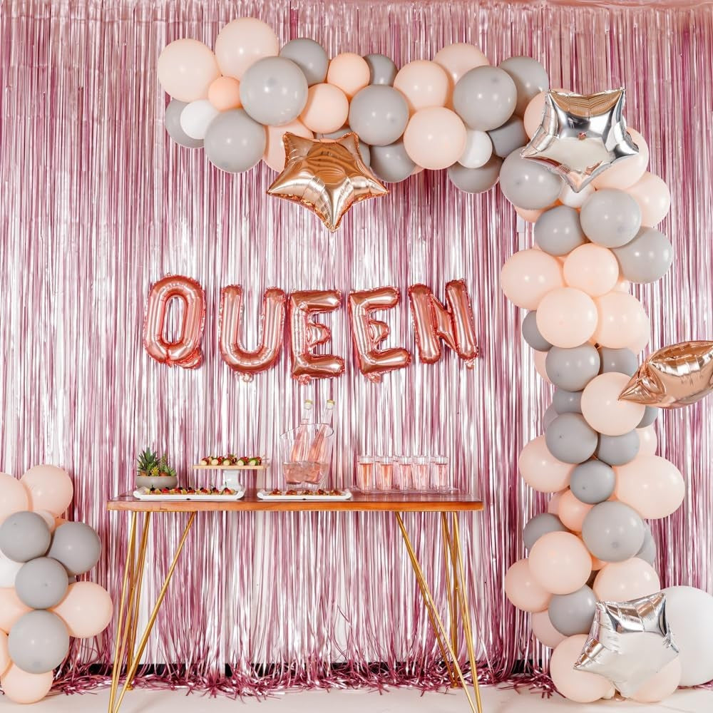 Balon Folie Metalizata Litera Q, 40 cm, Umflati cu Heliu sau Aer, Ambalaj Individual, Pai inclus, Rose Gold