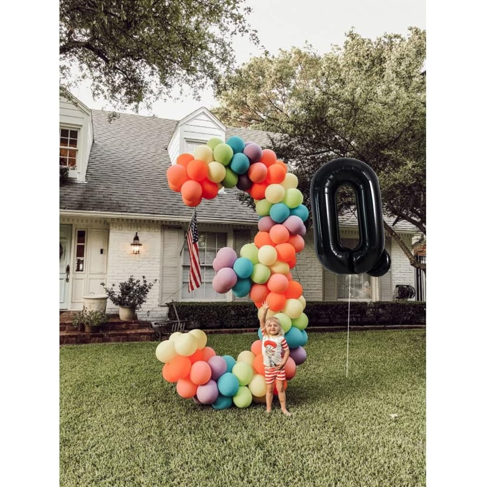 Balon Folie Metalizata Litera Q, 40 cm, Umflati cu Heliu sau Aer, Ambalaj Individual, Pai inclus, Negru