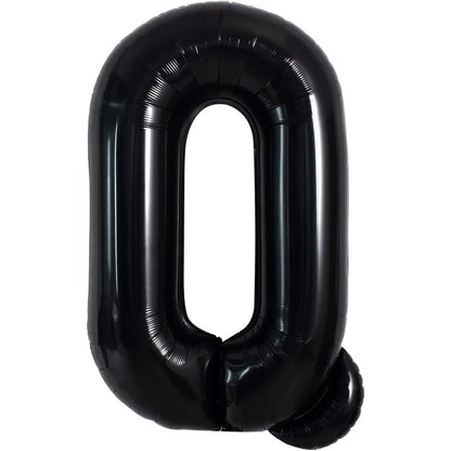 Balon Folie Metalizata Litera Q, 40 cm, Umflati cu Heliu sau Aer, Ambalaj Individual, Pai inclus, Negru