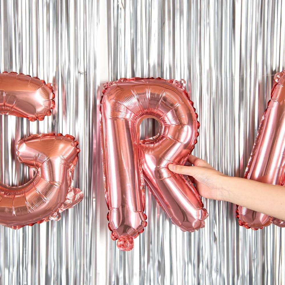 Balon Folie Metalizata Litera R, 40 cm, Umflati cu Heliu sau Aer, Ambalaj Individual, Pai inclus, Rose Gold