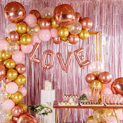 Balon Folie Metalizata Litera V, 40 cm, Umflati cu Heliu sau Aer, Ambalaj Individual, Pai inclus, Rose Gold