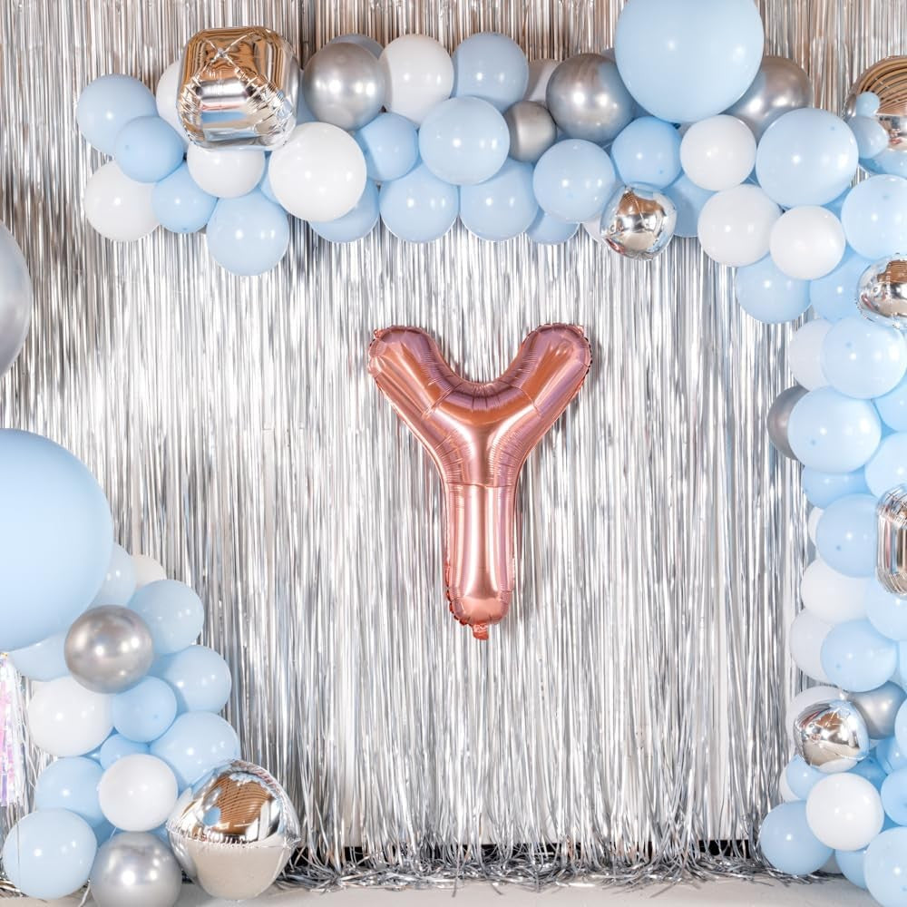 Balon Folie Metalizata Litera Y, 80 cm, Umflati cu Heliu sau Aer, Ambalaj Individual, Pai inclus, Rose Gold
