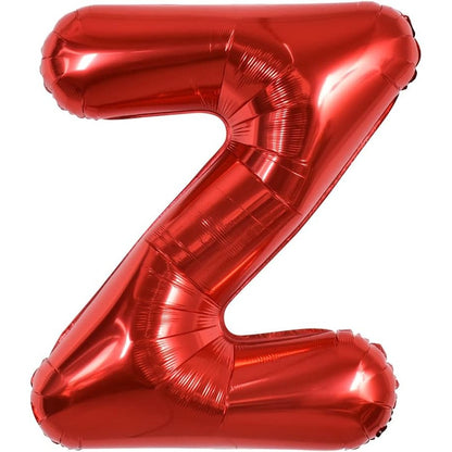 Balon Folie Metalizata Litera Z, 40 cm, Umflati cu Heliu sau Aer, Ambalaj Individual, Pai inclus, Rosu