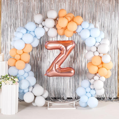 Balon Folie Metalizata Litera Z, 80 cm, Umflati cu Heliu sau Aer, Ambalaj Individual, Pai inclus, Rose Gold