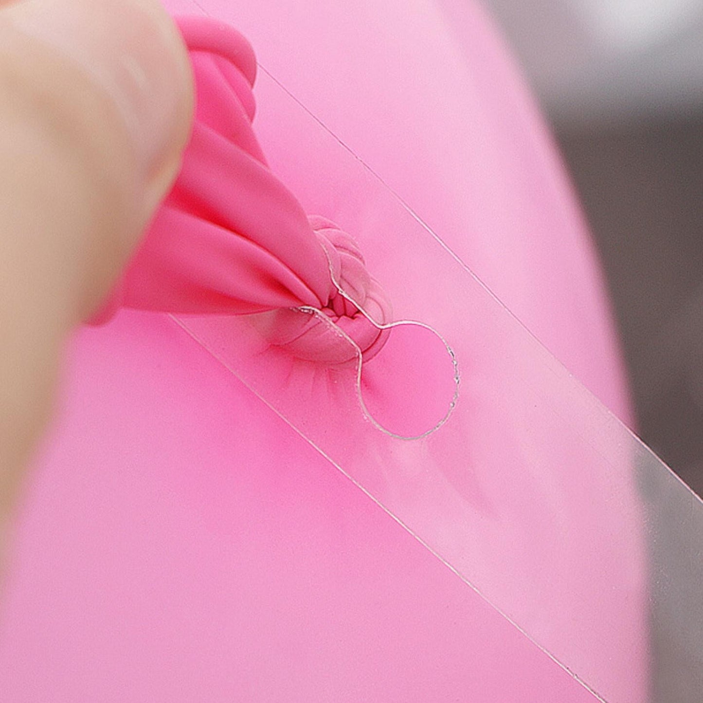 Banda Transparenta pentru Prinderea Baloanelor, din PVC, 5 m, Gauri Duble, Transparent