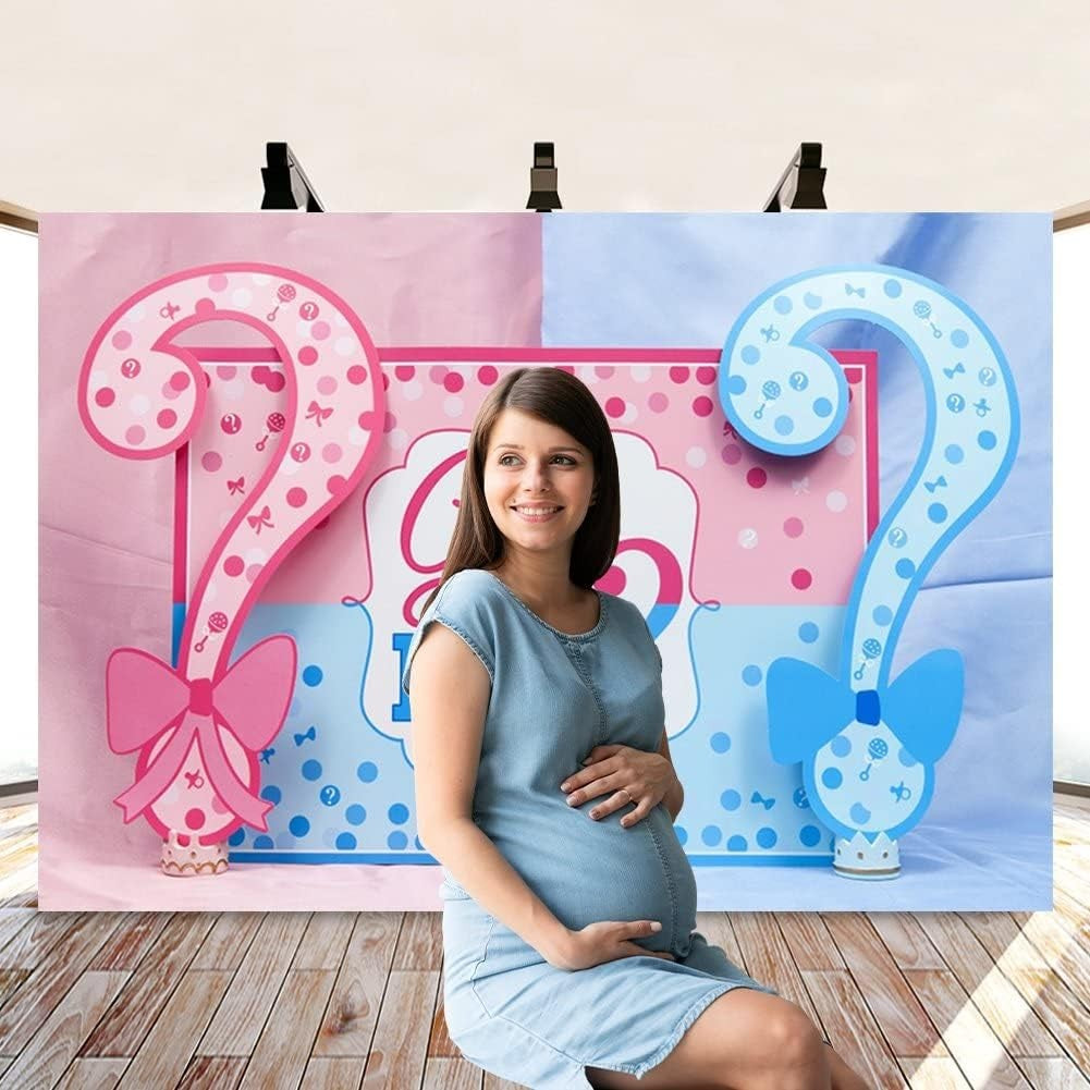 Banner pentru Petrecere, Model Girl or Boy, Tematica Gender Reveal, 150 x 100 cm, Albastru Roz