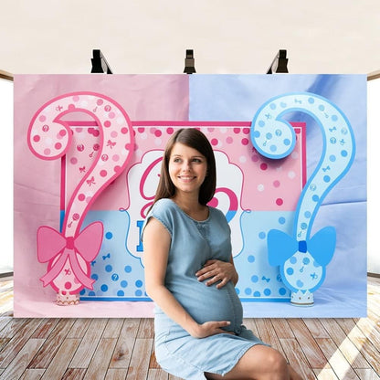 Banner pentru Petrecere, Model Girl or Boy, Tematica Gender Reveal, 150 x 100 cm, Albastru Roz