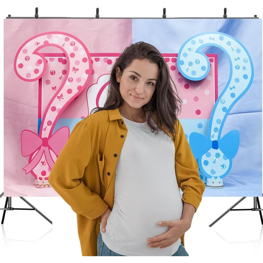 Banner pentru Petrecere, Model Girl or Boy, Tematica Gender Reveal, 150 x 100 cm, Albastru Roz