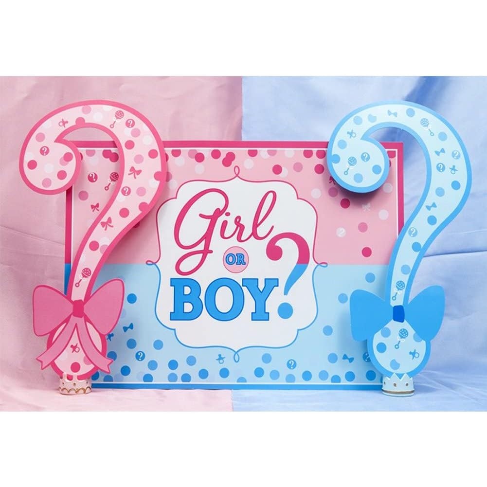 Banner pentru Petrecere, Model Girl or Boy, Tematica Gender Reveal, 150 x 100 cm, Albastru Roz